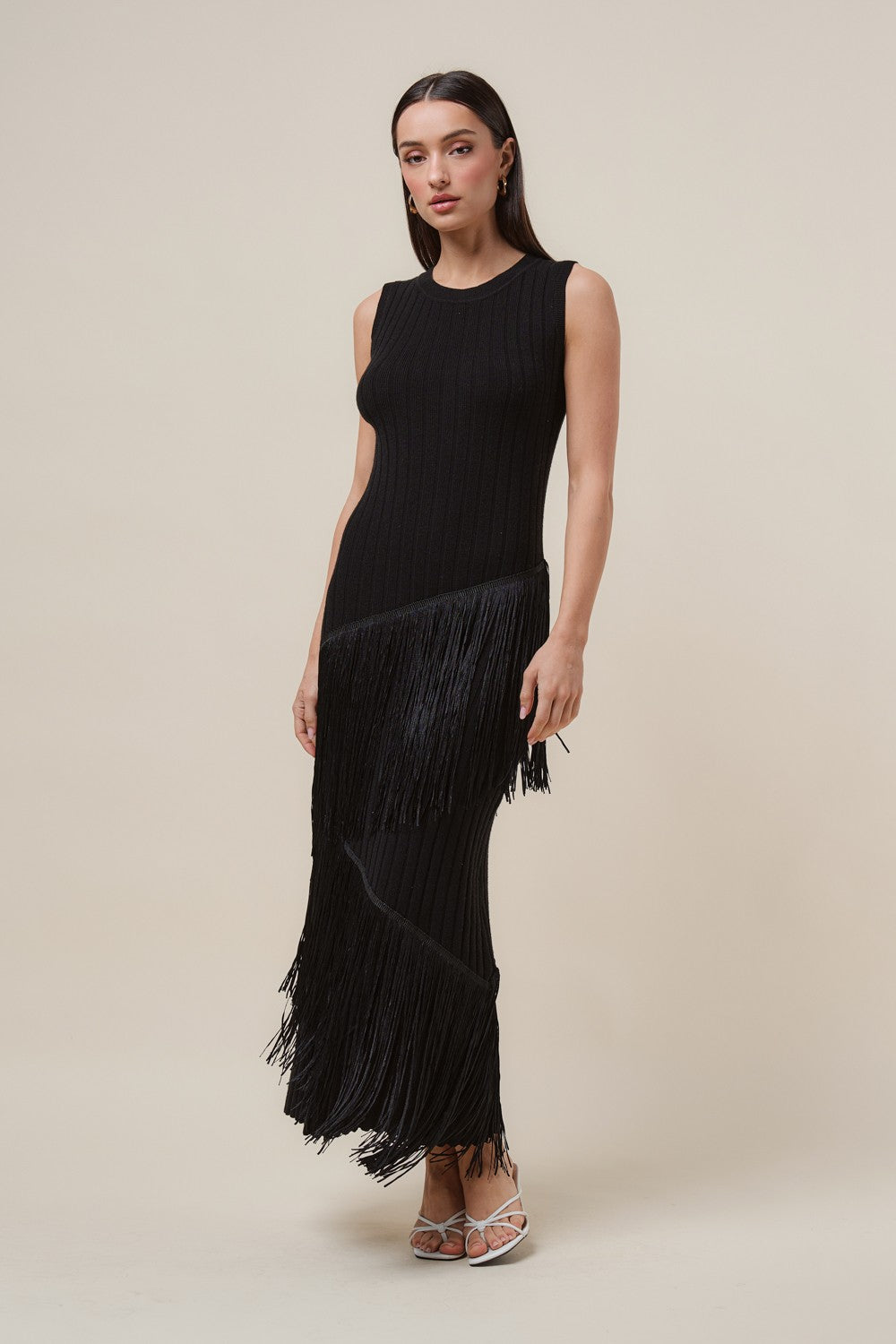 Fringe Knit Maxi Dress