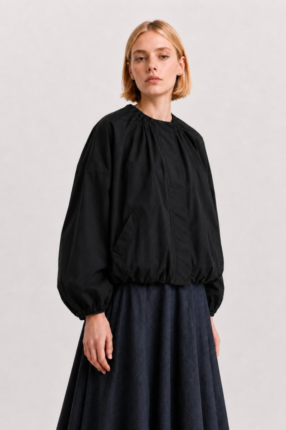 Gathered Neck Volume Jacket