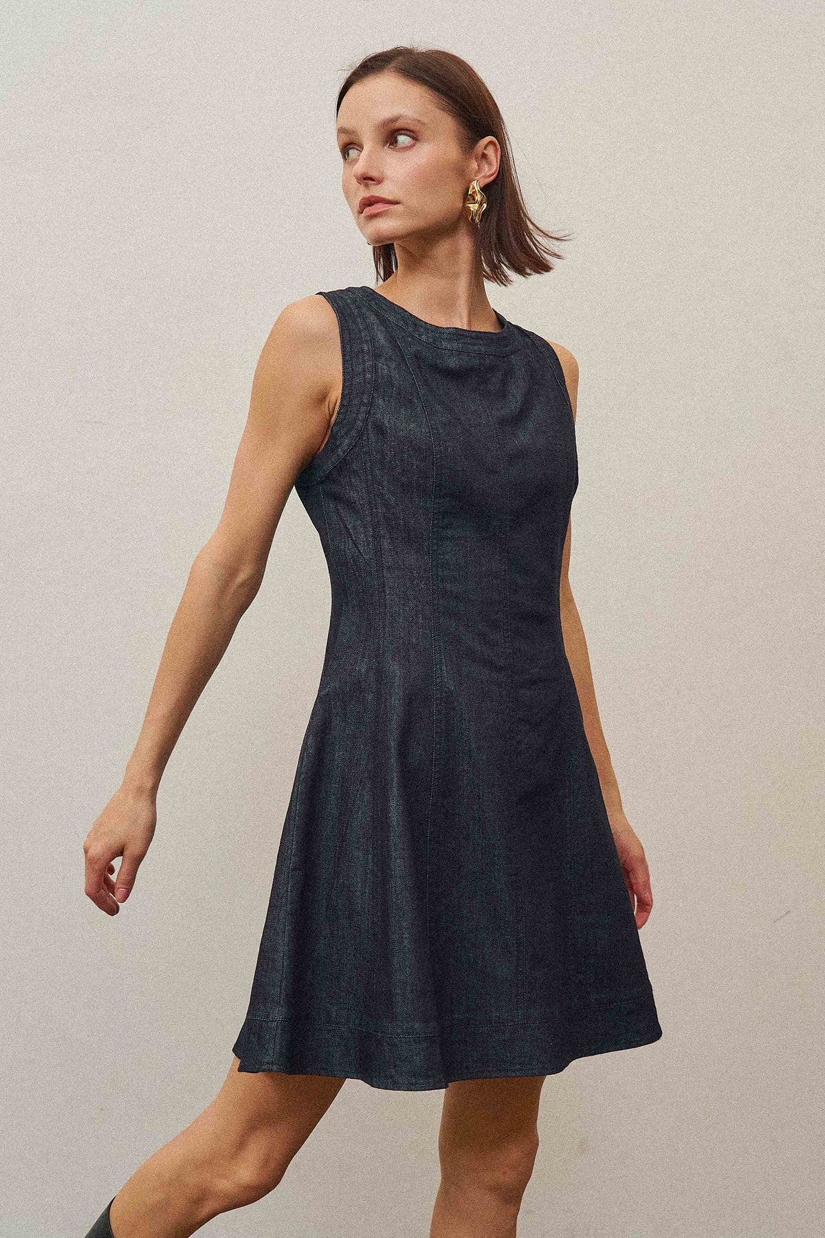 Sleeveless Denim Mini Dress